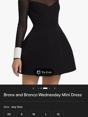 Bronx and Banco Black Sheer-Sleeve Mini Dress